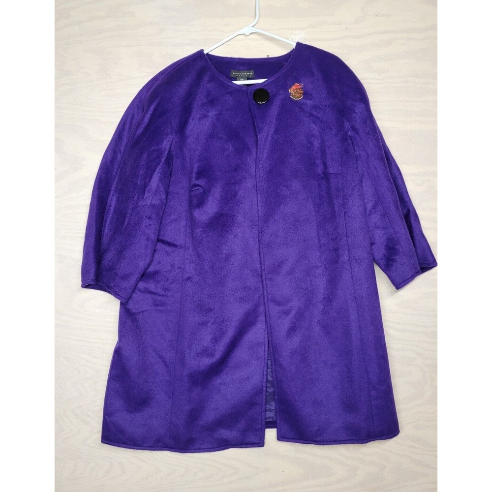 Grace Elements Women's SZ 20W One Button Flyaway Swing Coat Wool Blend Purple